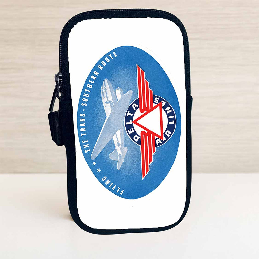 Delta Air Lines Vintage 1930's Bag Sticker Travel Pouch