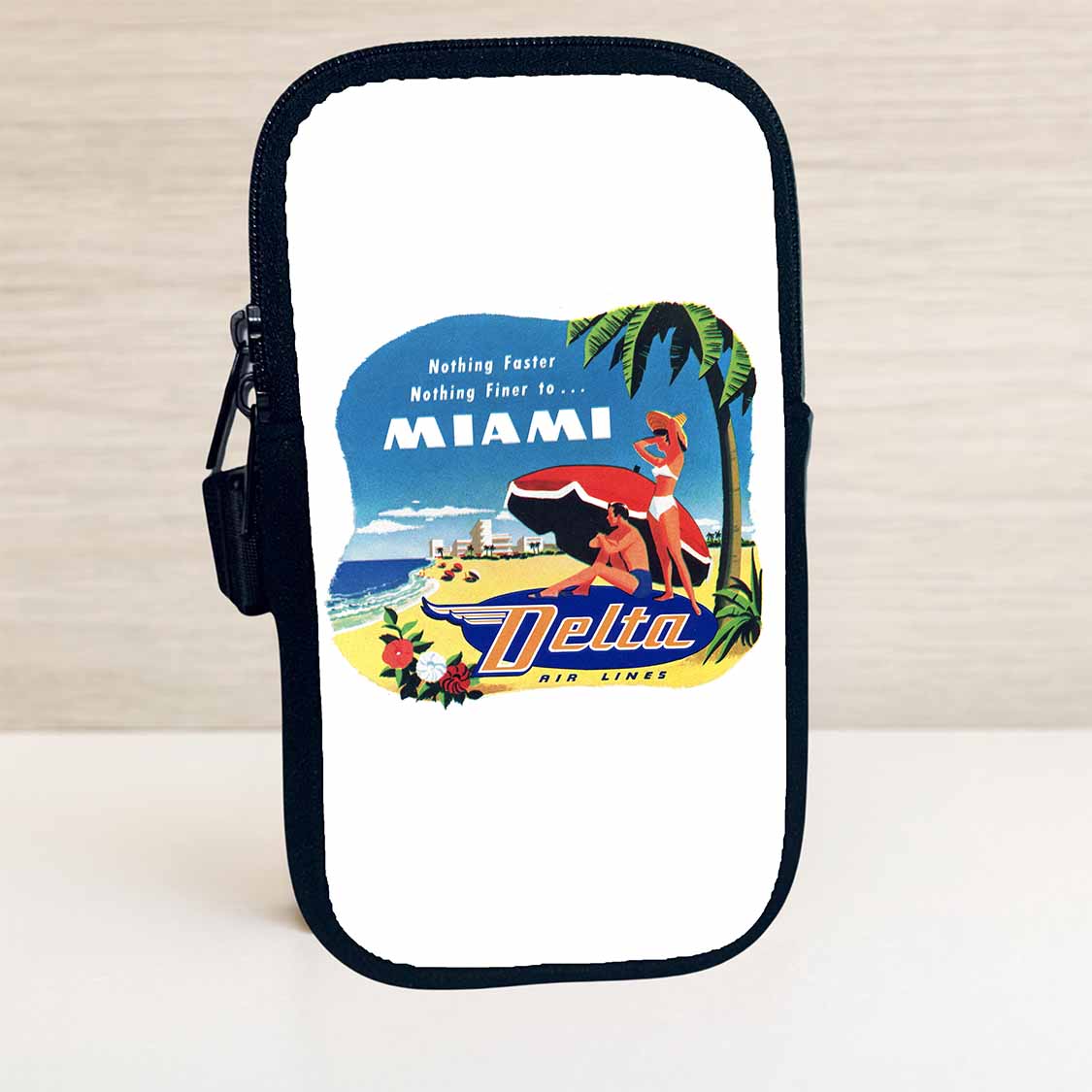 Delta Air Lines Vintage Miami Bag Sticker Travel Pouch