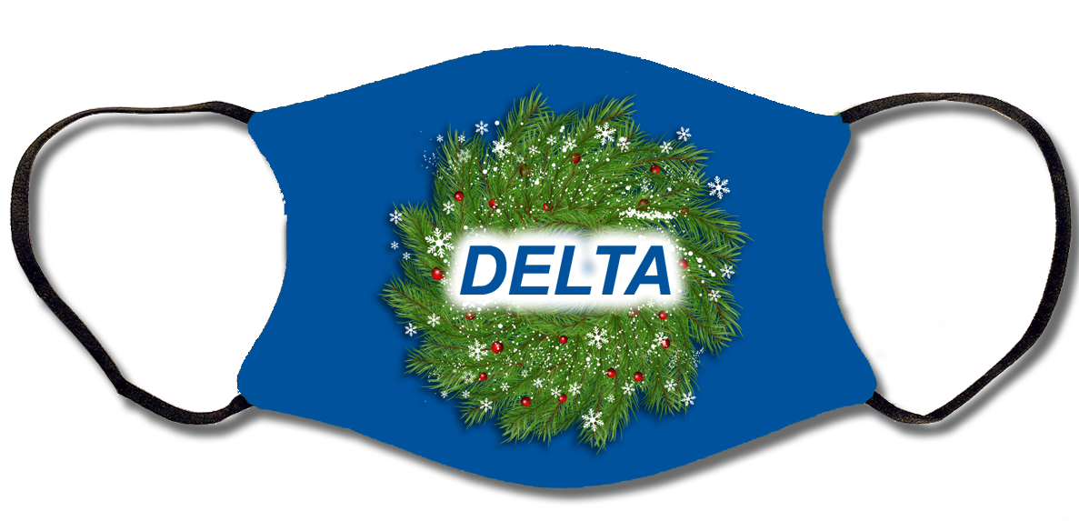 Delta Air Lines Christmas Face Mask