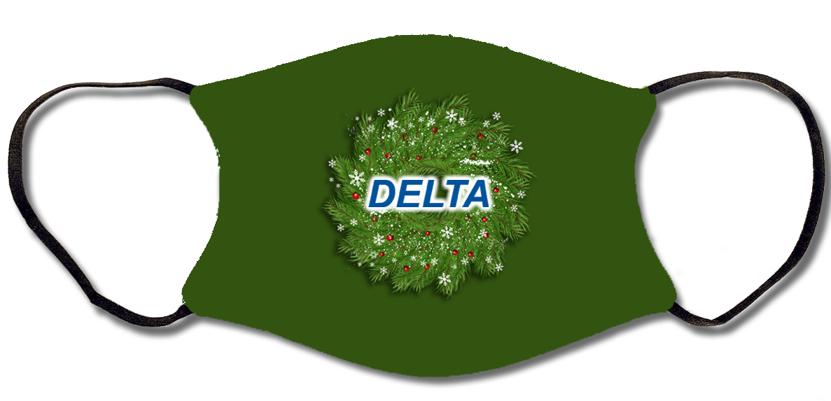 Delta Air Lines Christmas Face Mask