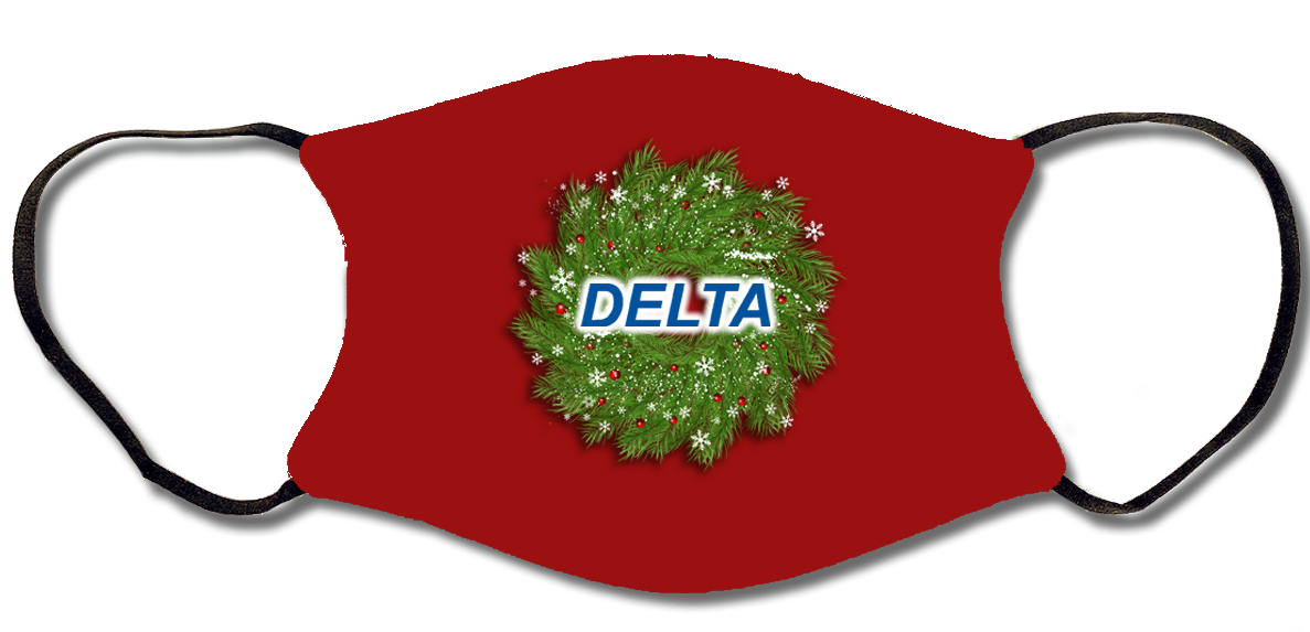 Delta Air Lines Christmas Face Mask