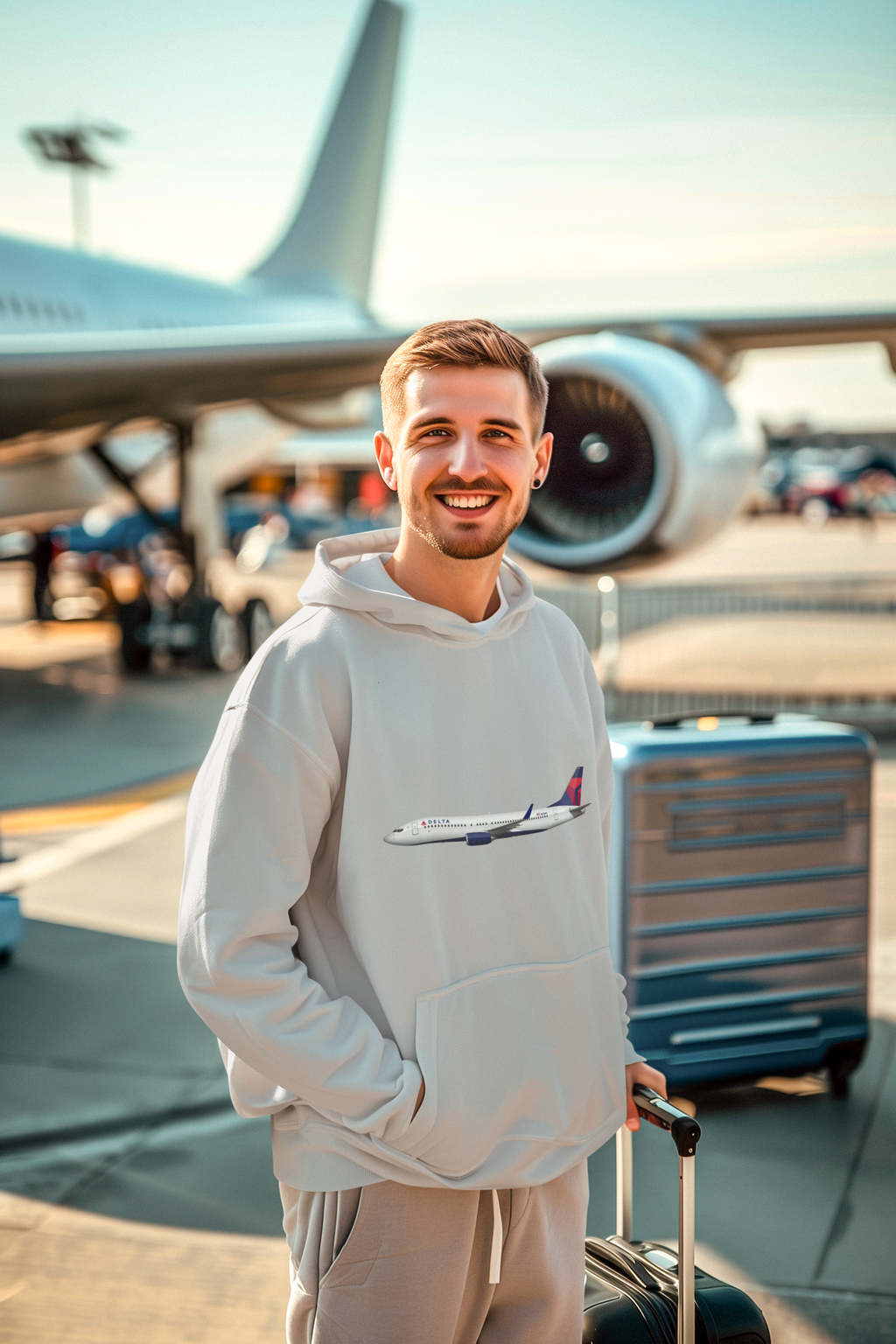 Delta Air Lines Livery Hooded Sweatshirt Screen Printed