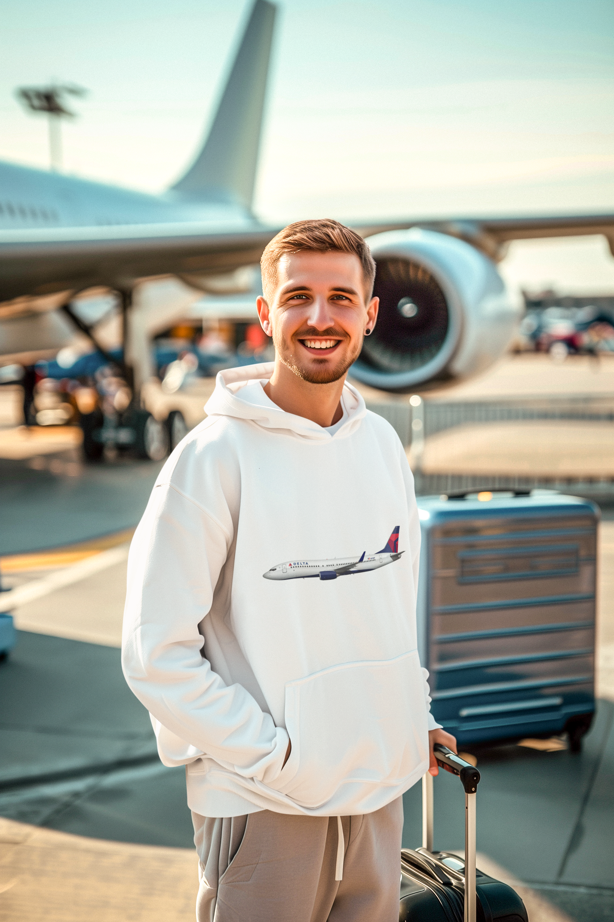 Delta Air Lines Livery Hooded Sweatshirt Screen Printed