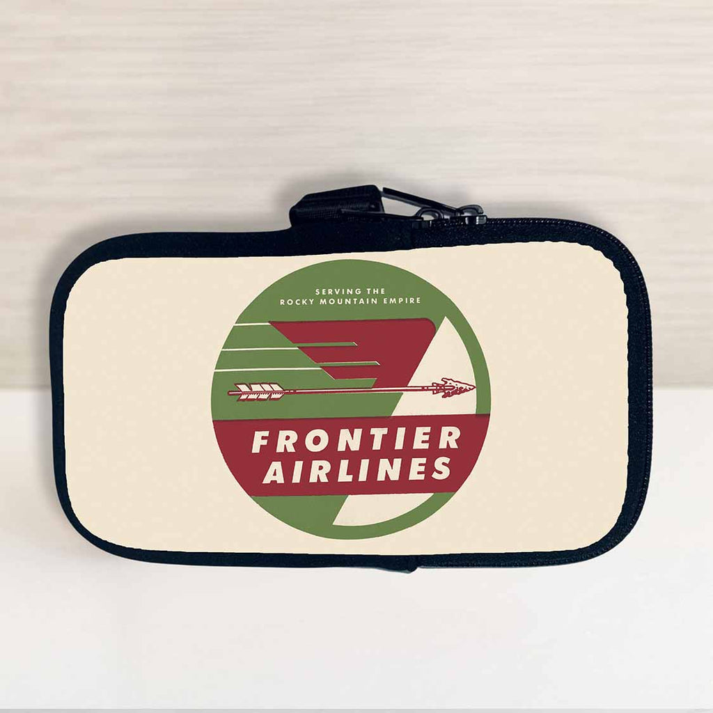 Frontier Airlines 1950's Vintage Bag Sticker Travel Pouch