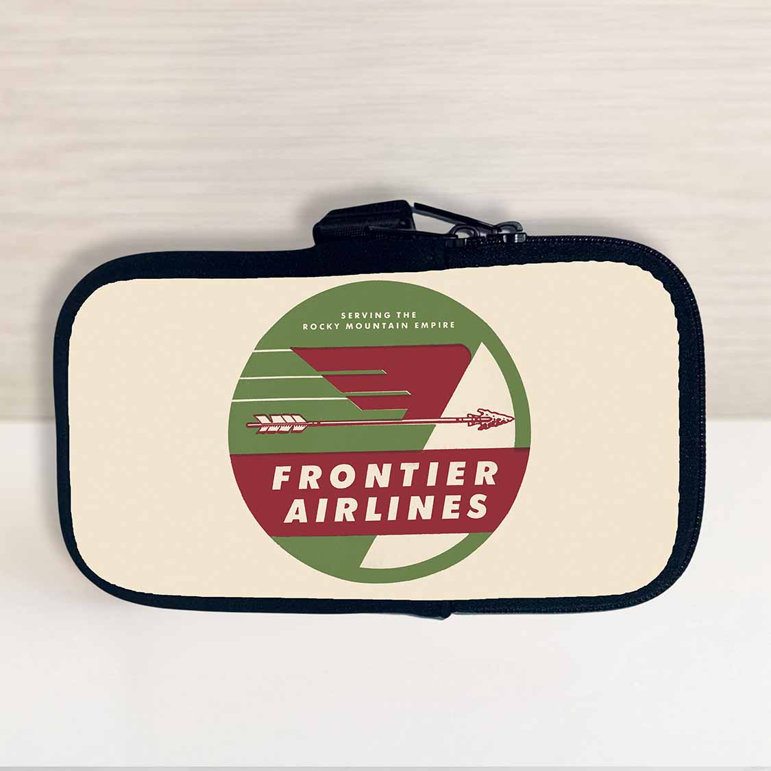 Frontier Airlines 1950's Vintage Bag Sticker Travel Pouch