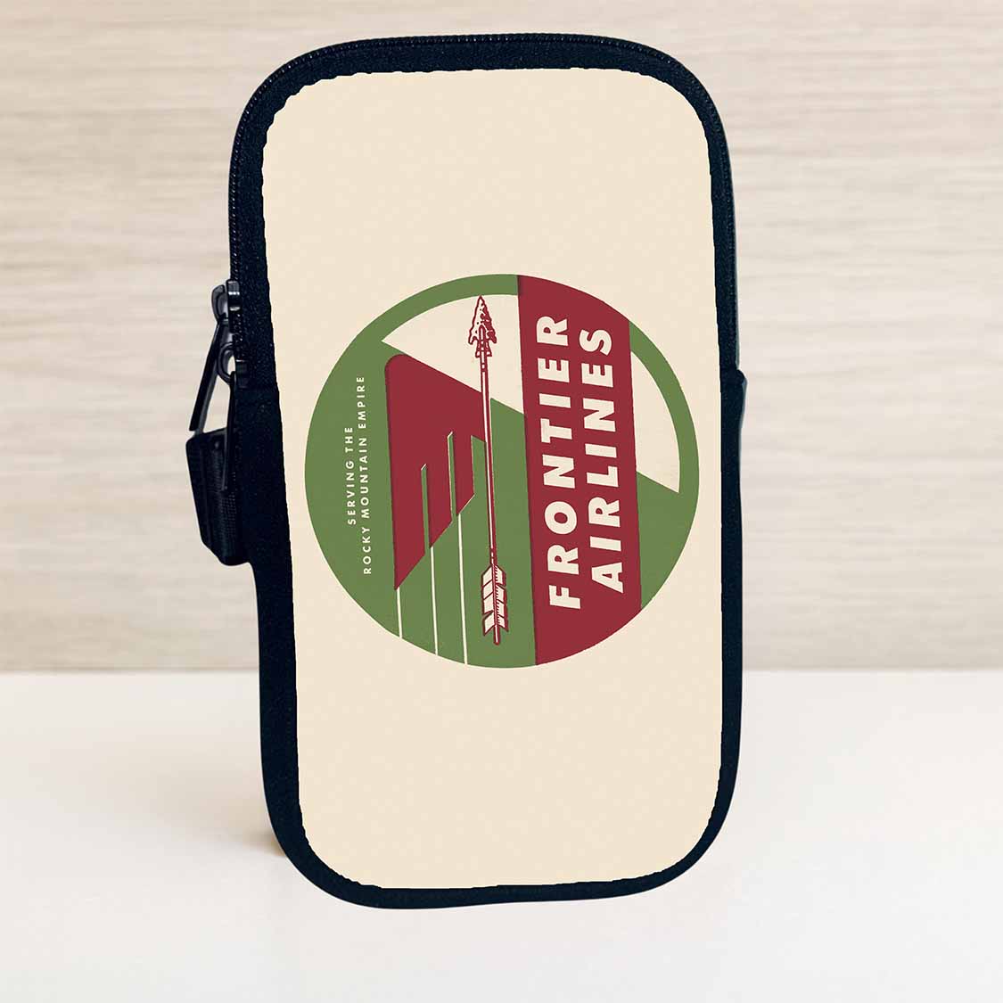 Frontier Airlines 1950's Vintage Bag Sticker Travel Pouch