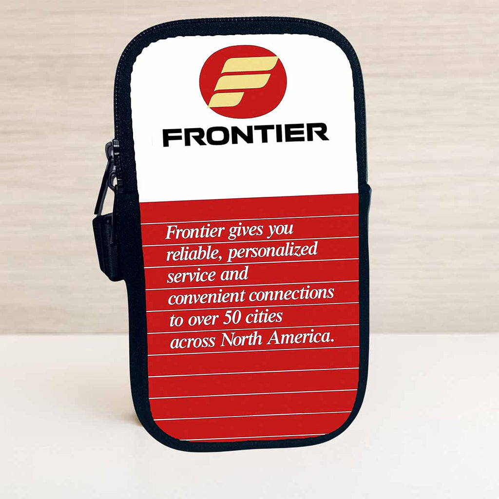Frontier Airlines 1980's Timetable Bag Sticker Travel Pouch