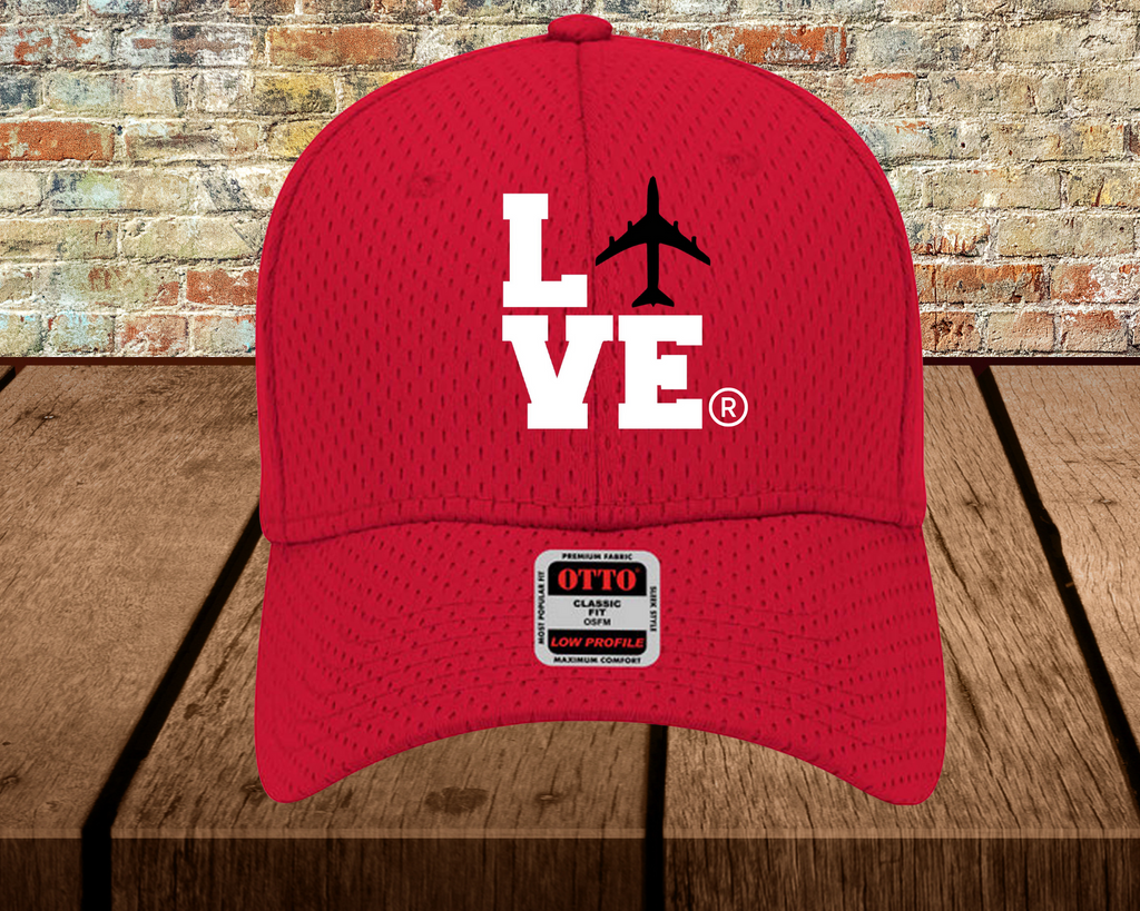 I Love Airplane Noise Mesh Cap