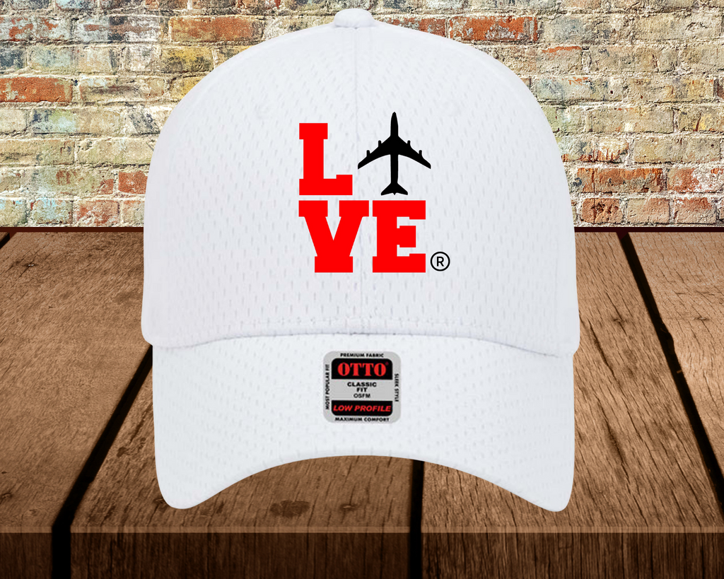 I Love Airplane Noise Mesh Cap