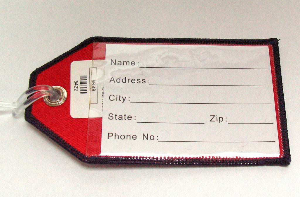 Embroidered Flight Crew Bag Tag-Red/Black