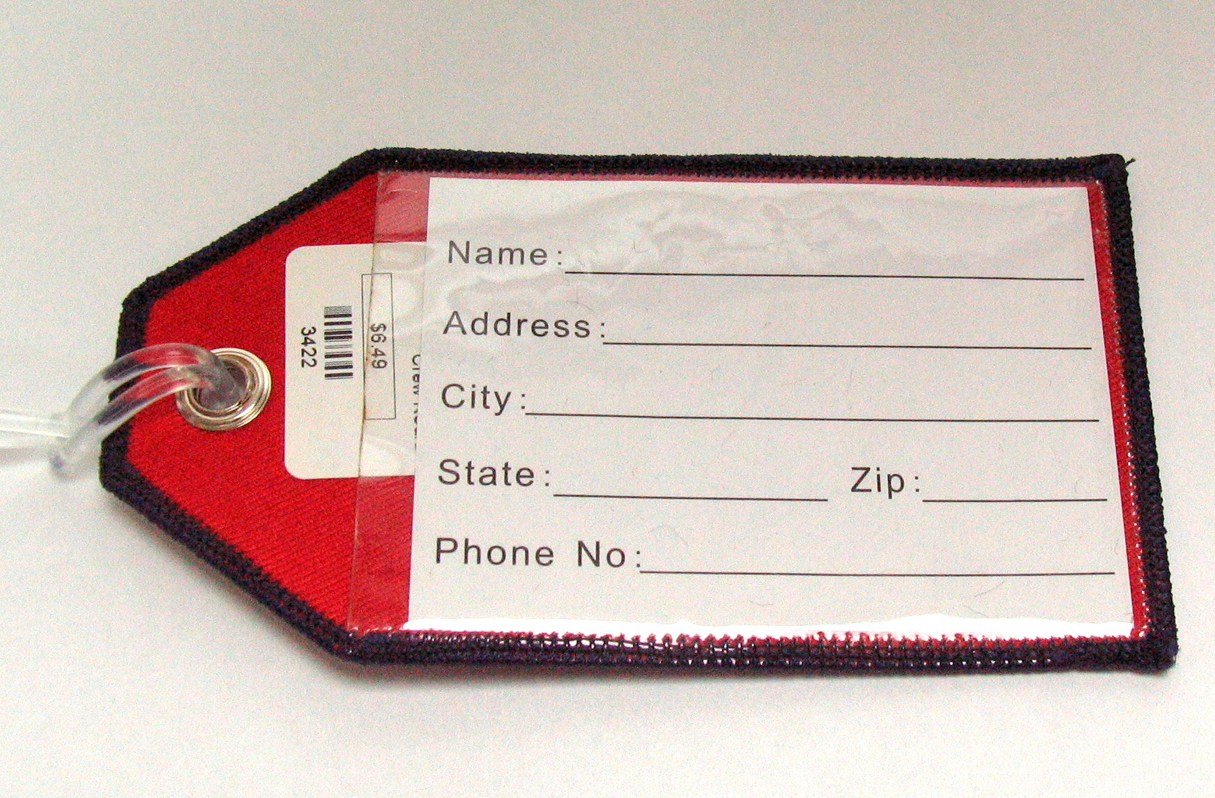 Embroidered Flight Crew Bag Tag-Red/Black