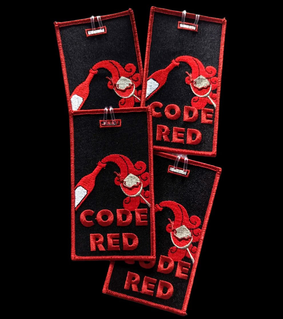Code Red - Wine Spill - Embroidered Bag Tag