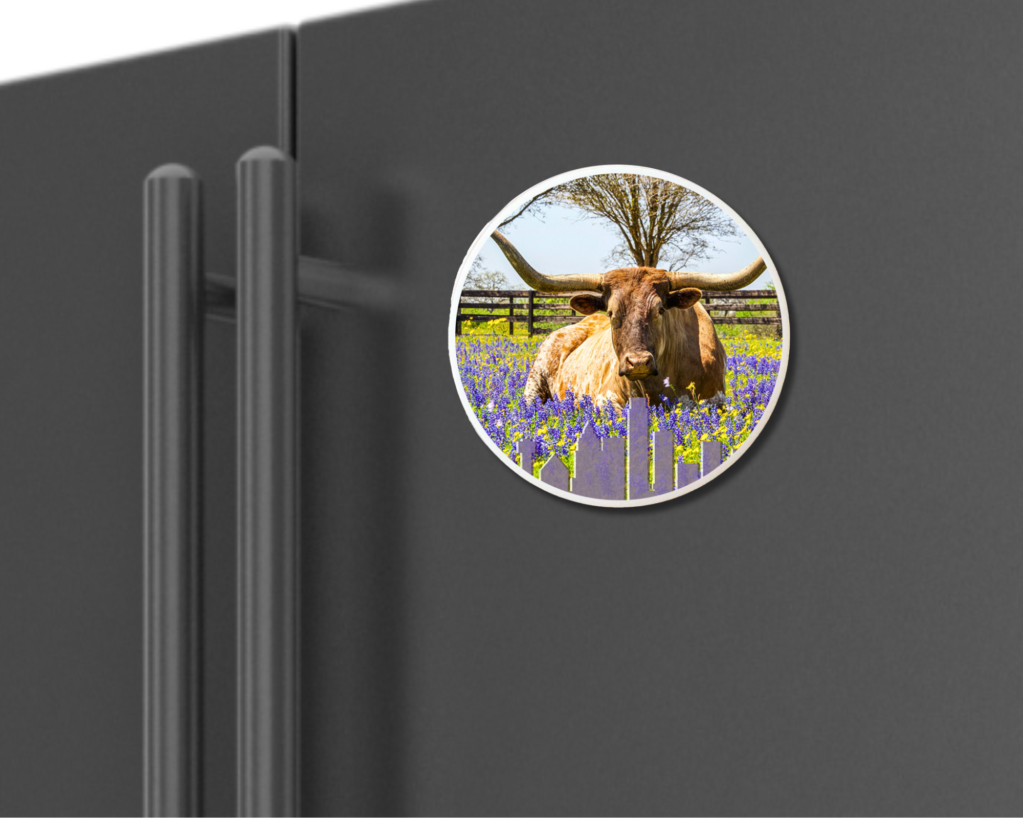 Longhorn & Bluebonnets Magnet
