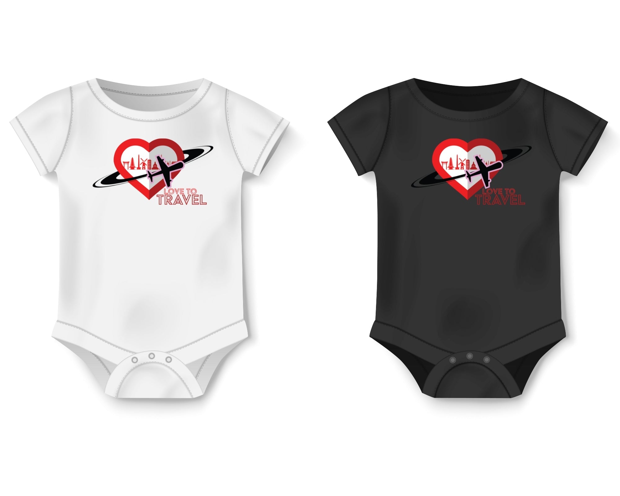Valentine Love to Travel Infant Onesie