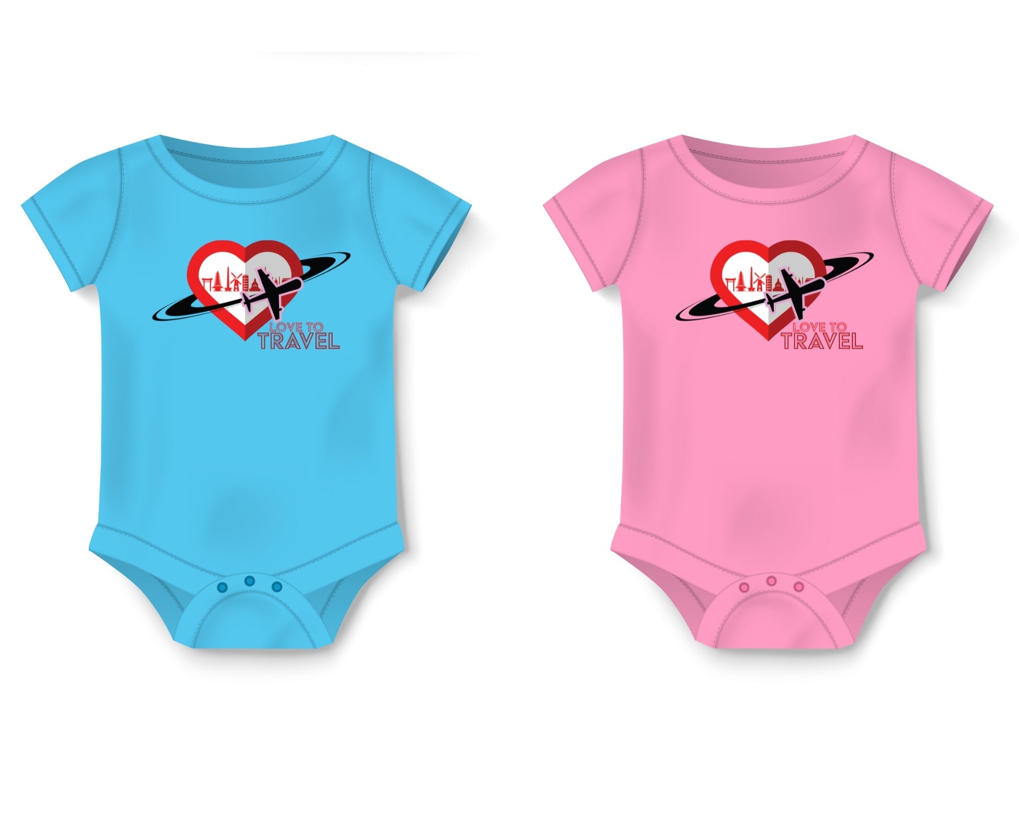Valentine Love to Travel Infant Onesie