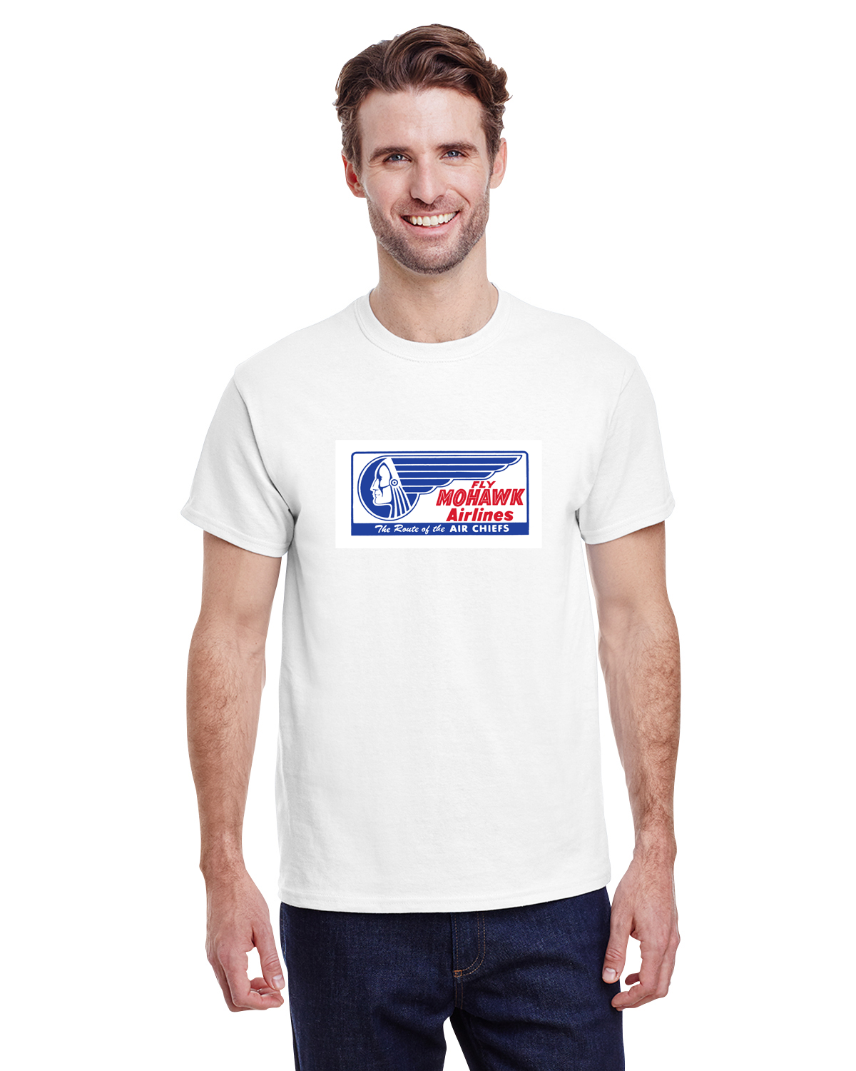 Mohawk Airlines Blue Bag Sticker T-shirt