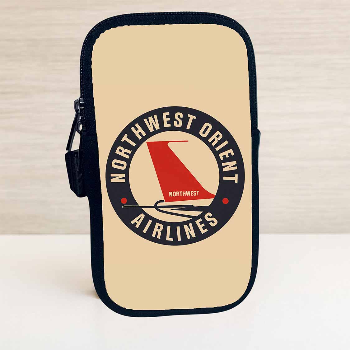 Northwest Orient Airlines 1950's Vintage Bag Sticker Travel Pouch