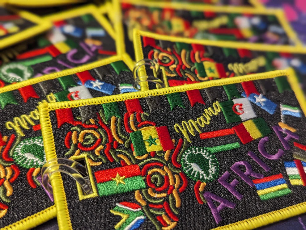 Africa - Embroidered Bag Tag