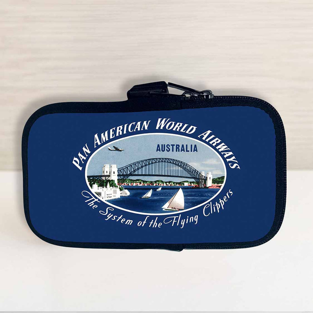 Pan American World Airways Australia Vintage Bag Sticker Travel Pouch