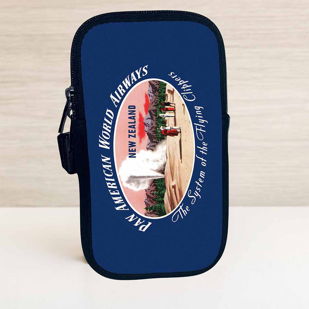 Pan American World Airways New Zealand Vintage Bag Sticker Travel Pouch