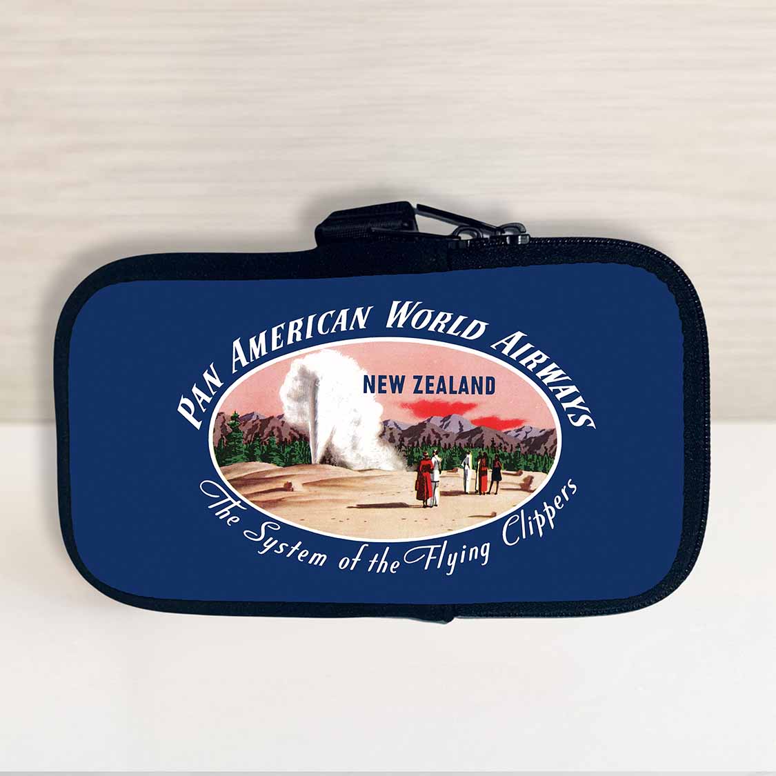 Pan American World Airways New Zealand Vintage Bag Sticker Travel Pouch