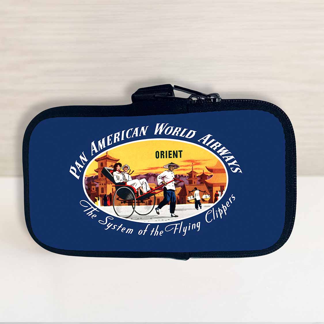 Pan American World Airways Orient Vintage Bag Sticker Travel Pouch