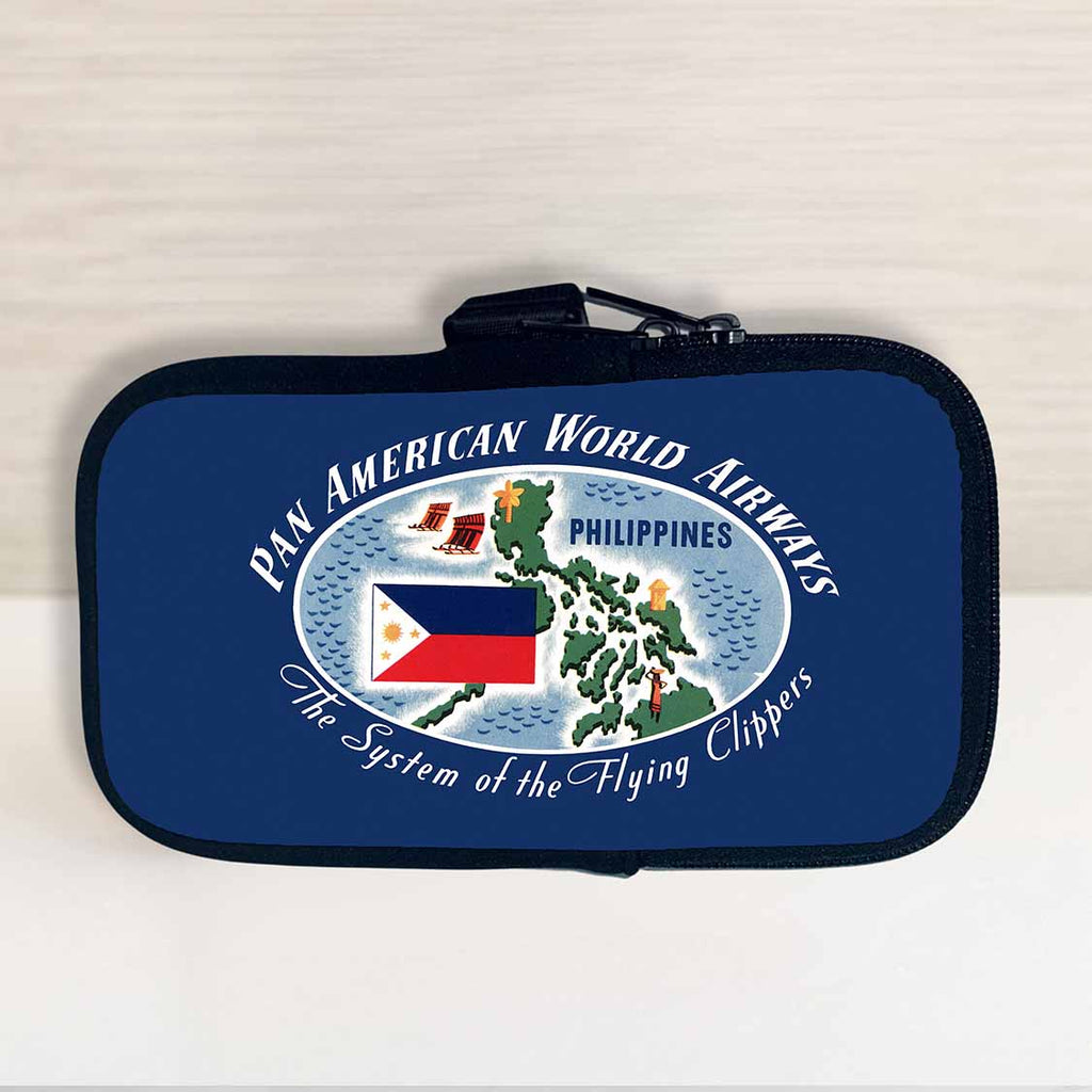 Pan American World Airways Philippines Vintage Bag Sticker Travel Pouch