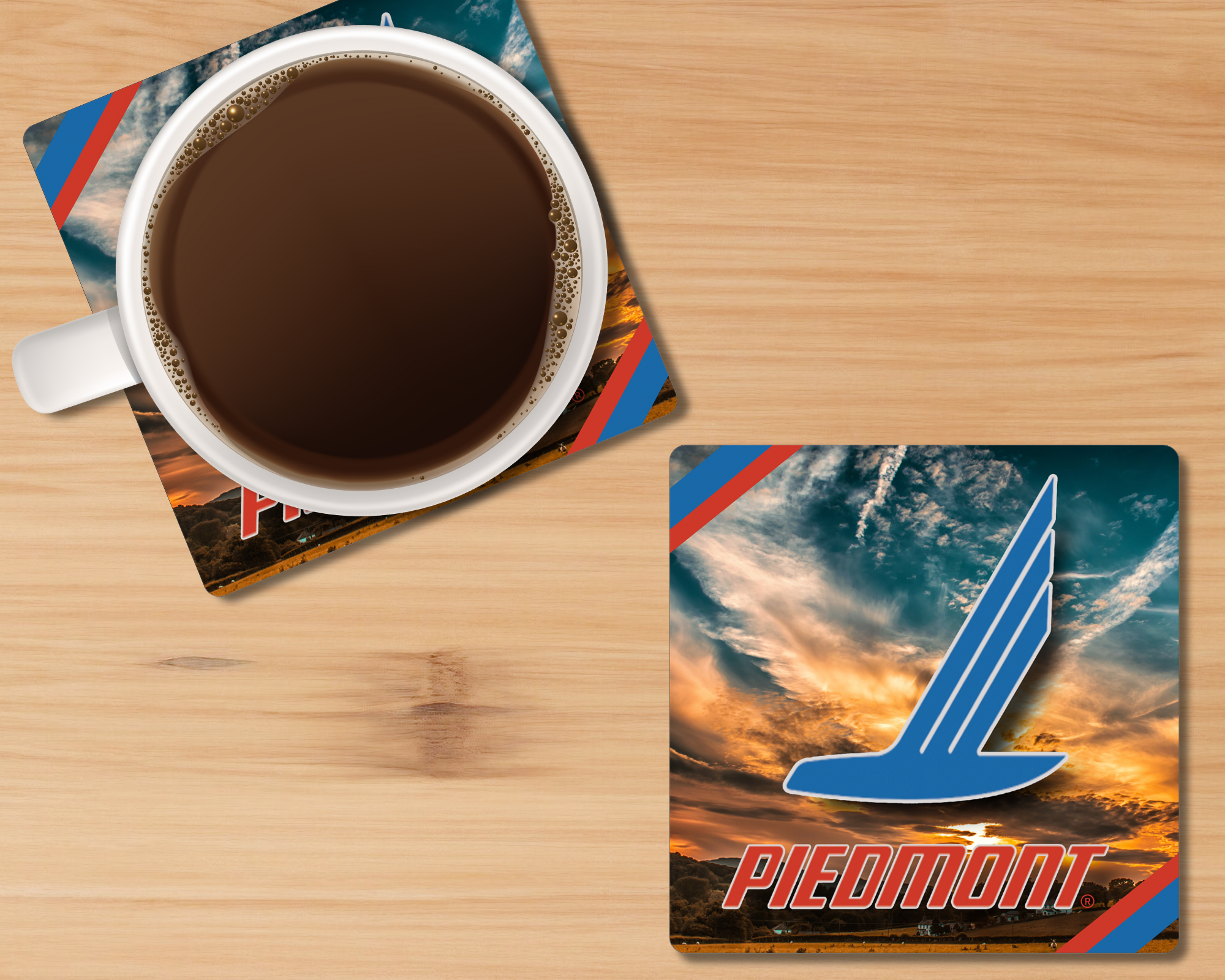 Piedmont Country View Sandstone Coaster