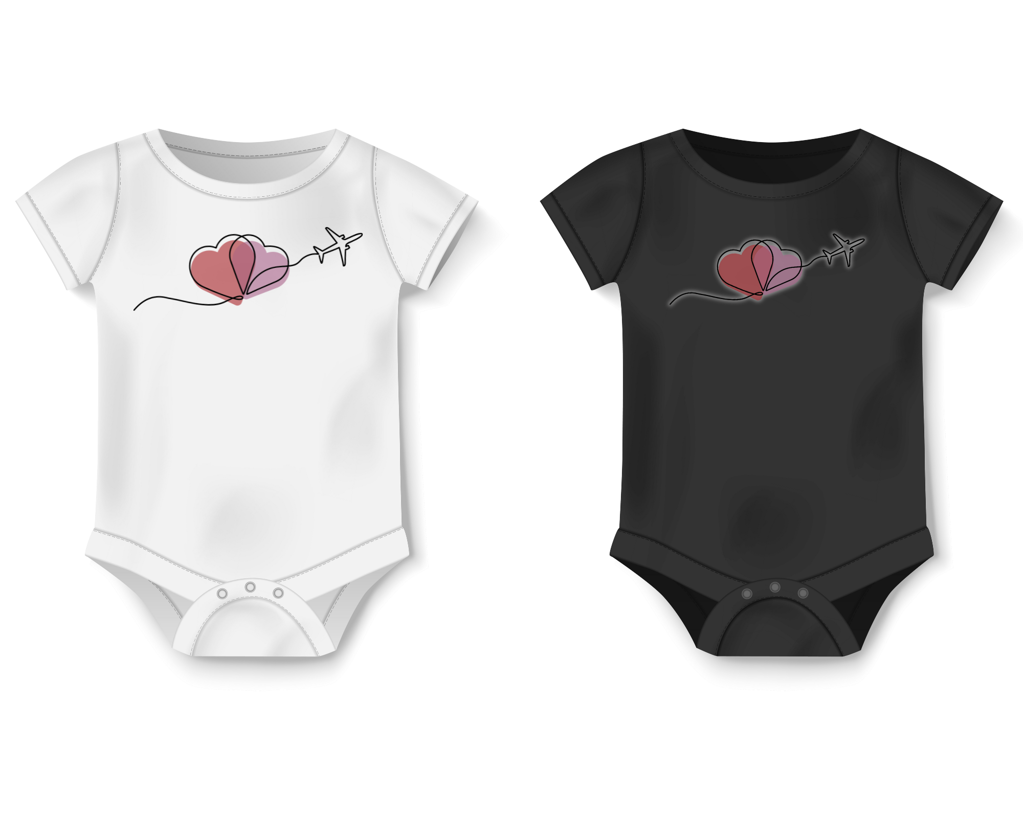 Valentine Plane Double Love Infant Onesie