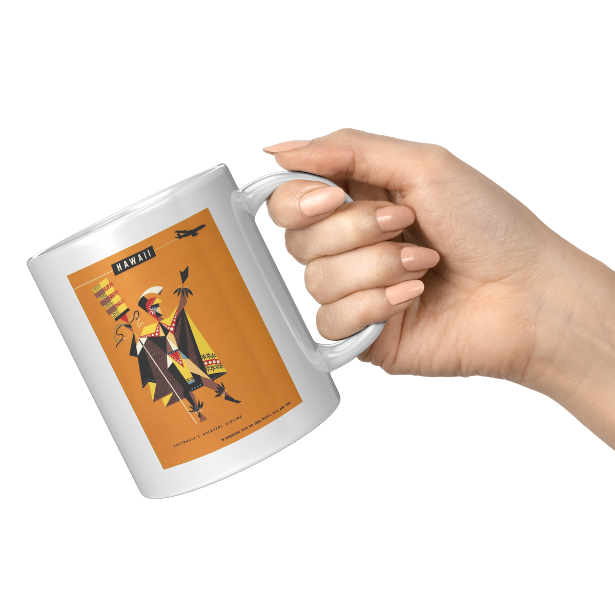 Qantas_Vintage_Hawaii_Tiki_Dancer_Travel_11oz_White_RH_Model_Mockup.png_16298664