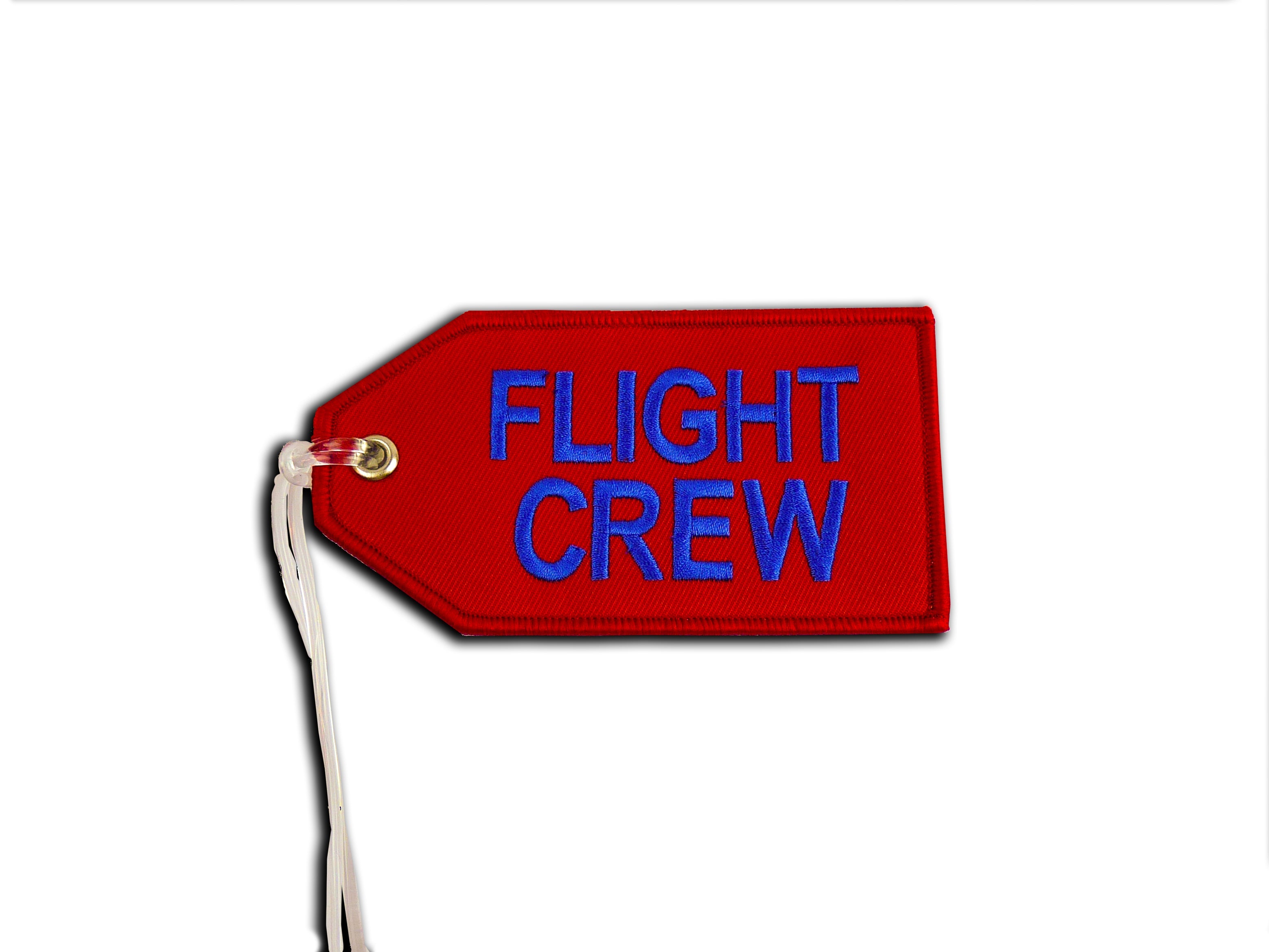 Flight Crew Bag Tag - Blue on Red