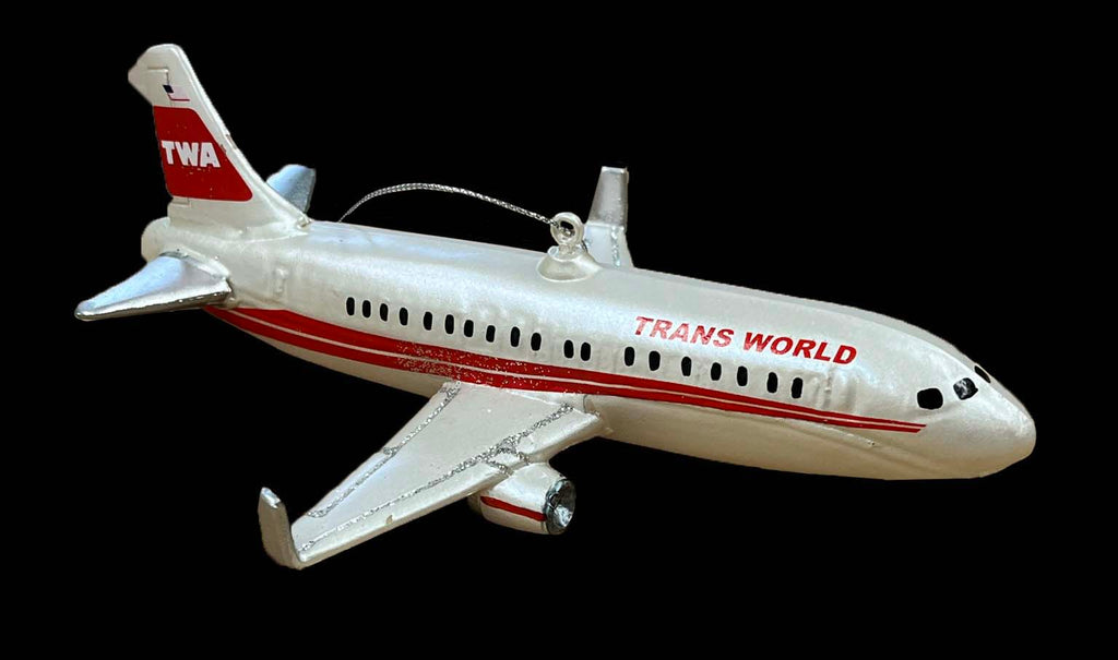 TWA Red Livery Airplane Christmas Ornament
