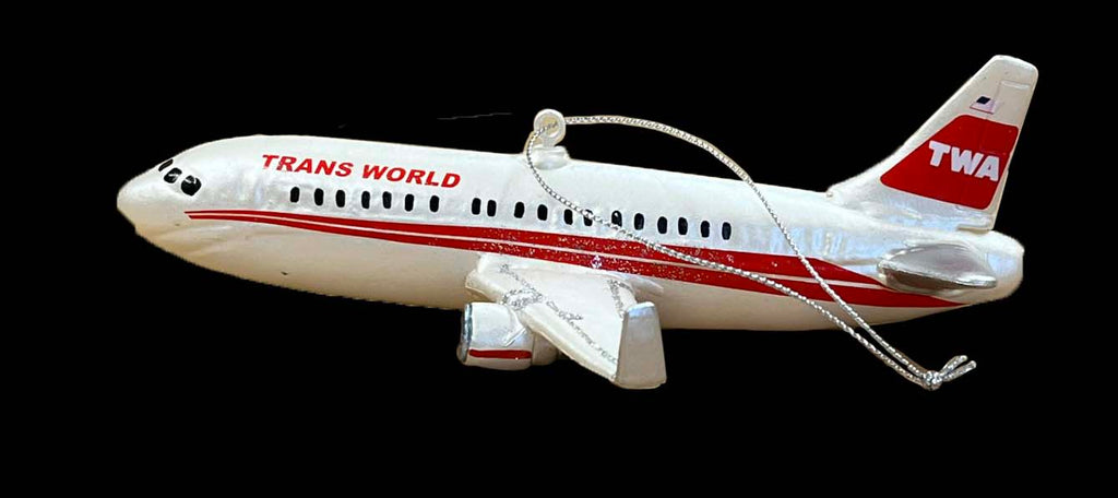 TWA Red Livery Airplane Christmas Ornament