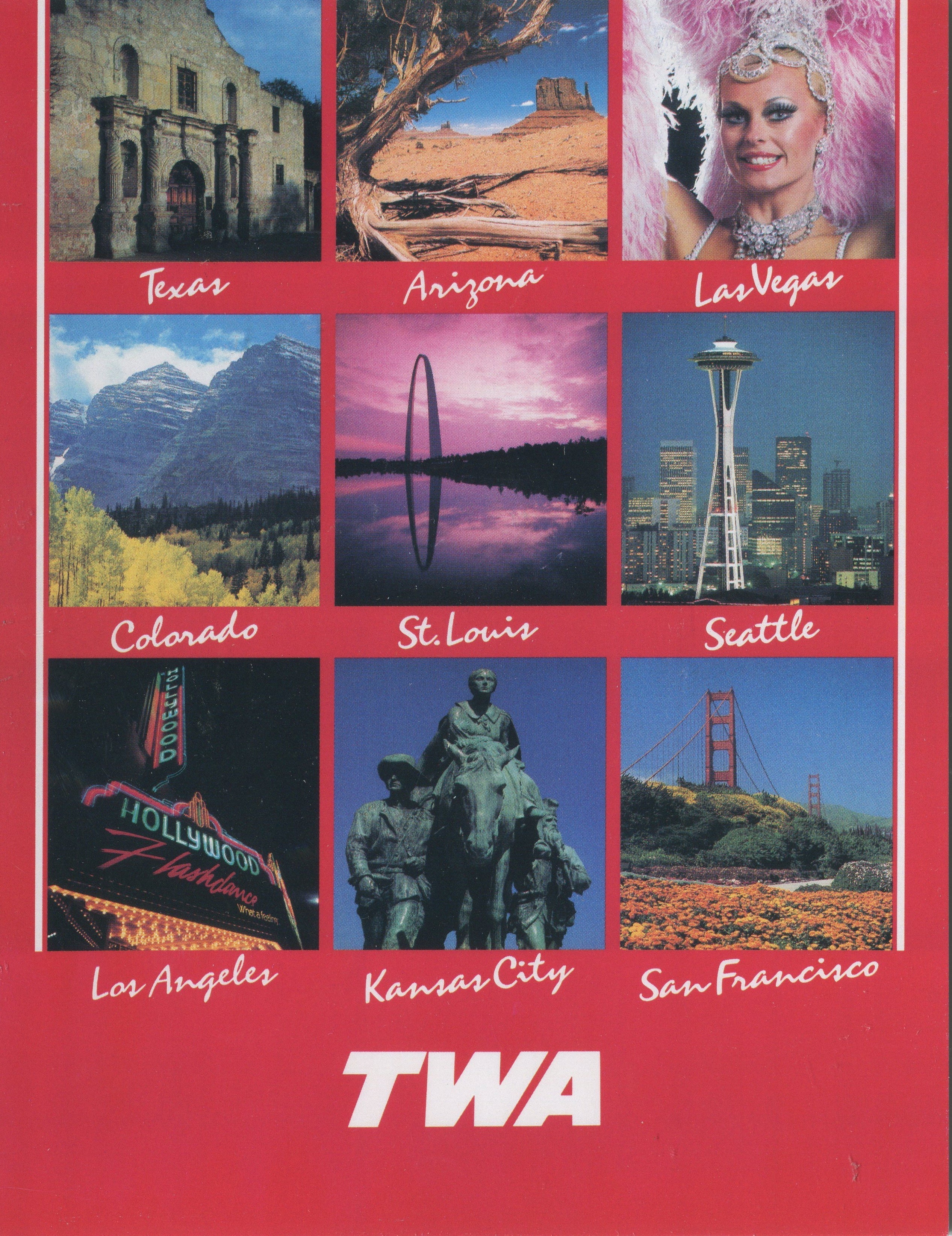 TWA USA Domestic 1 Travel Poster Note Card