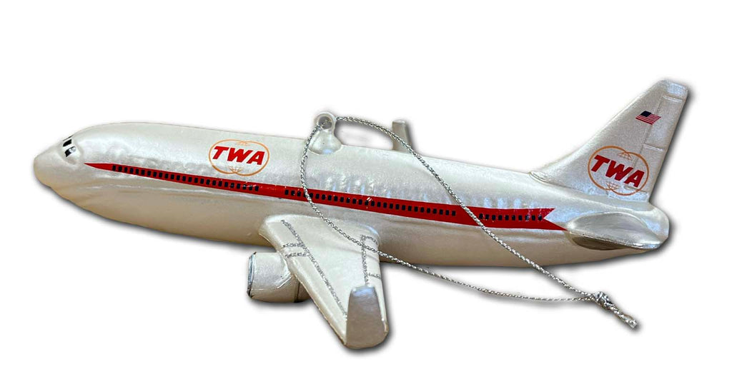 TWA Gold Globe Livery Airplane Christmas Ornament