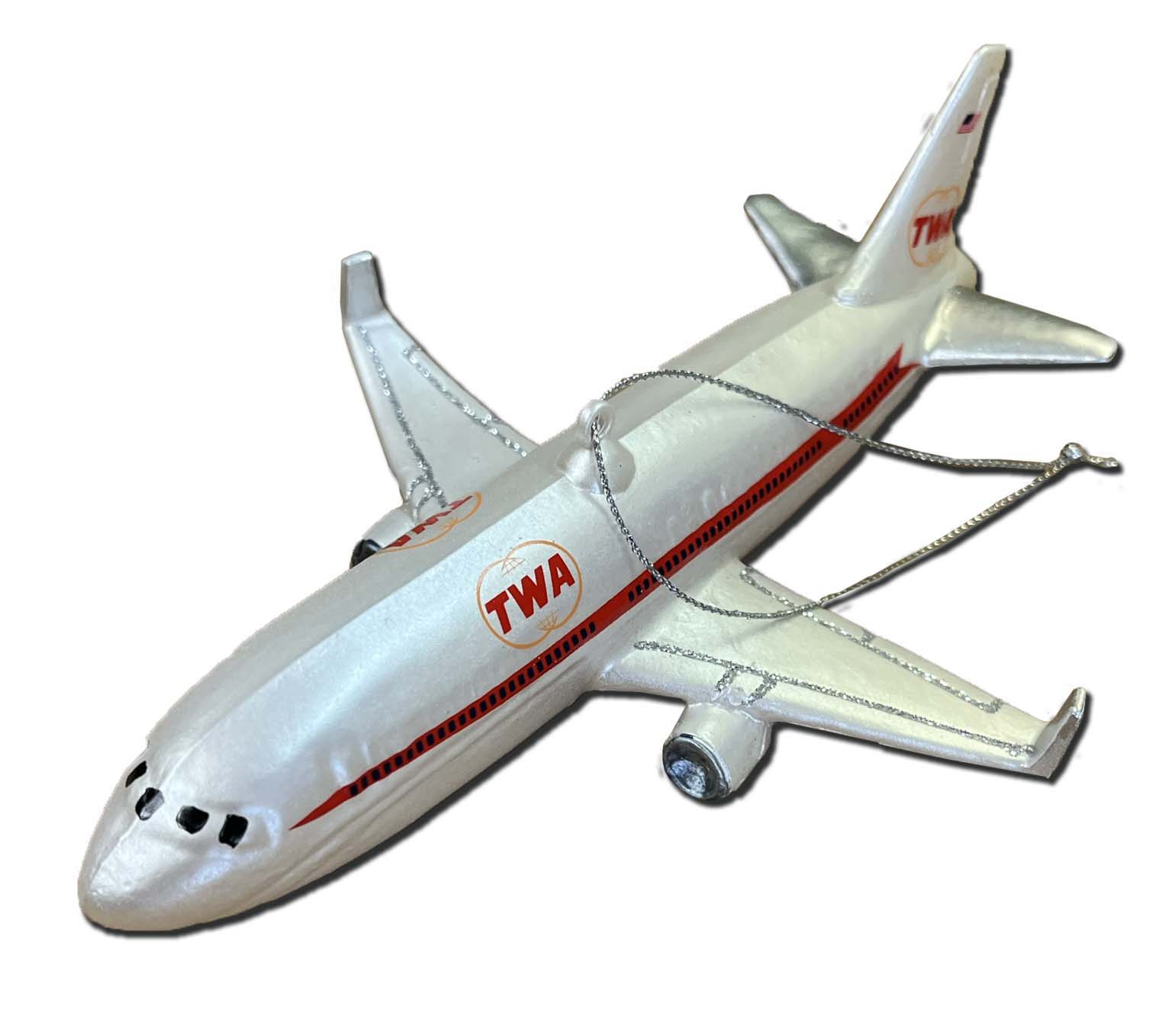 TWA Gold Globe Livery Airplane Christmas Ornament
