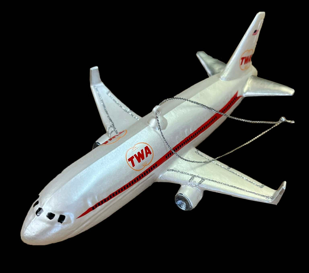 TWA Gold Globe Livery Airplane Christmas Ornament