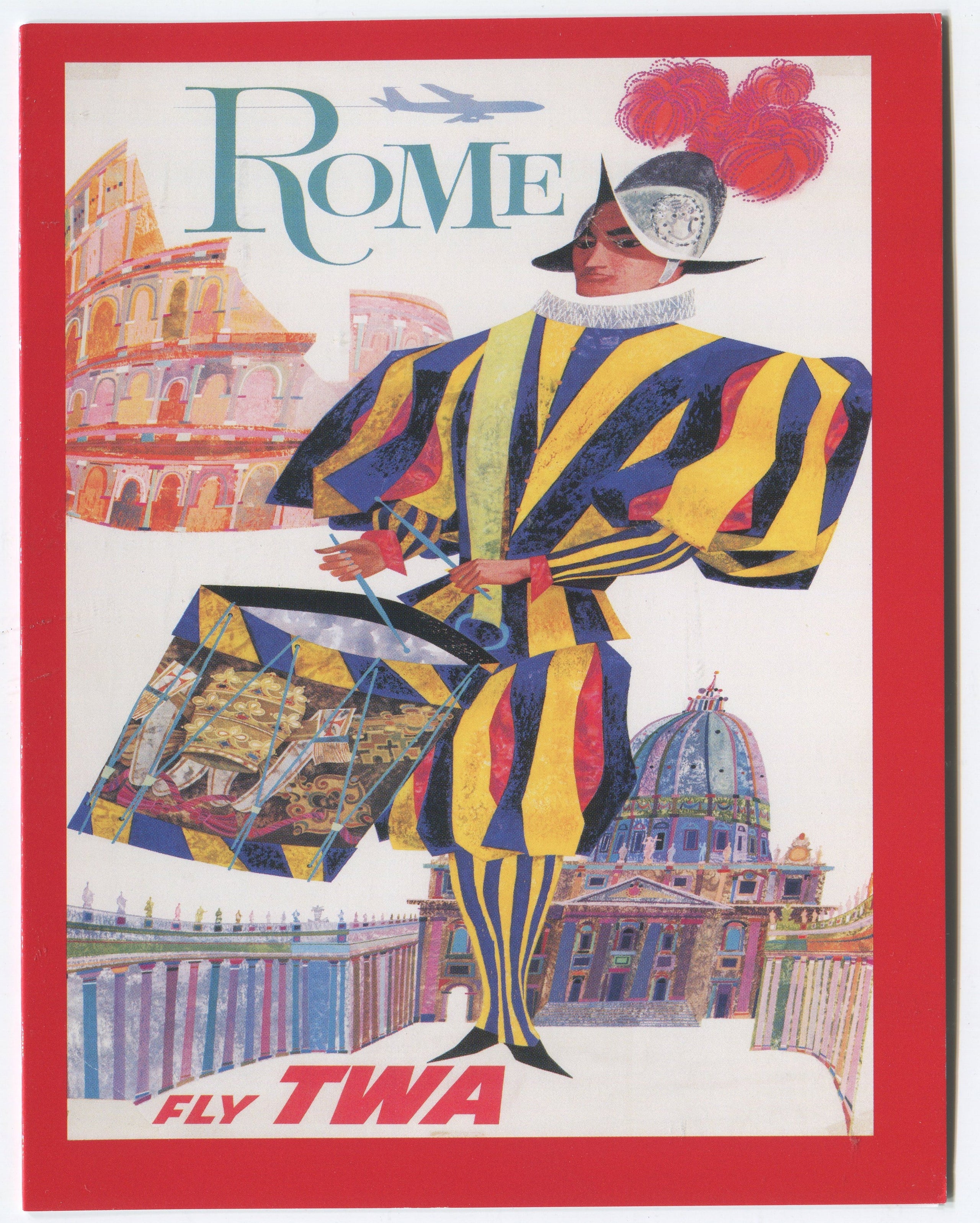 TWA Rome Travel Poster Note Card