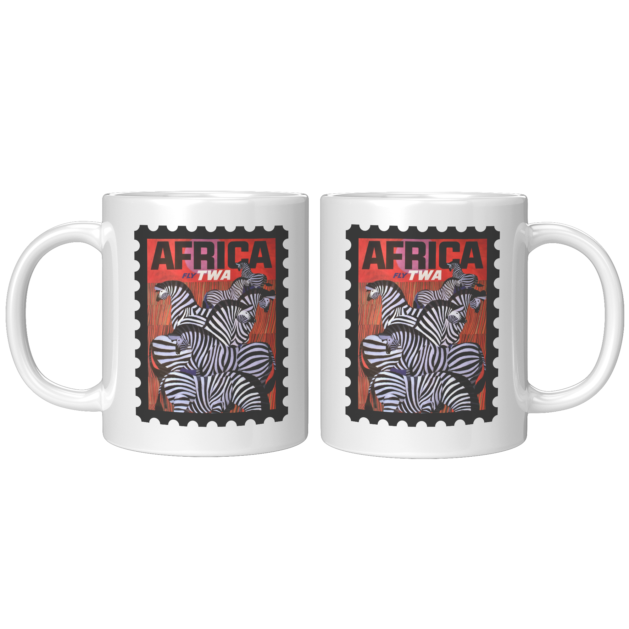 TWA Africa Travel Poster from the 1960s by the American artist David Klein Coffee Mug