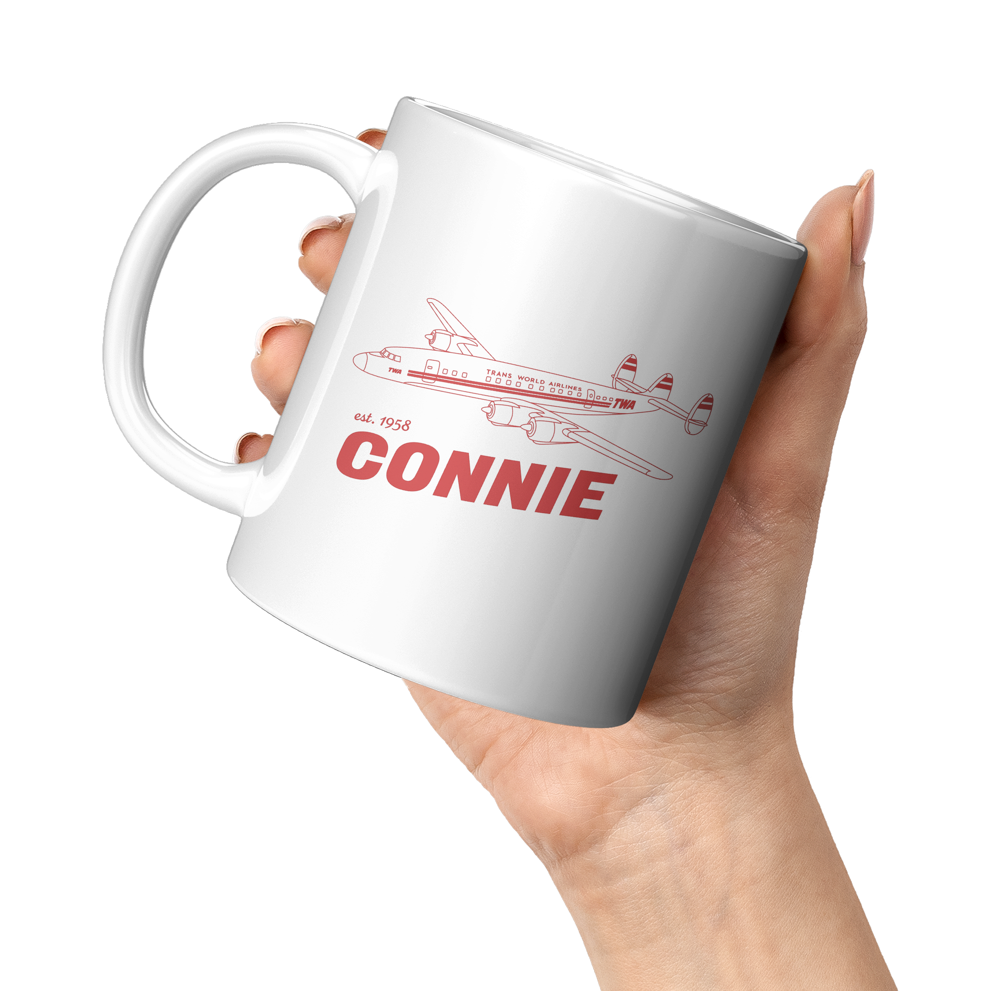 TWA_Connie_Coffee_Mug_-_Vintage_Image_fr_11oz_White_LH_Model_Mockup.png