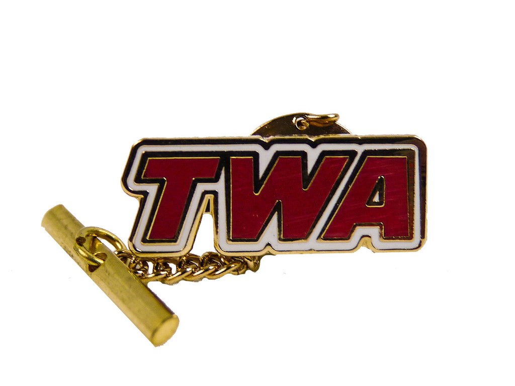 TWA Red Logo Tie Bar and Tie Pin
