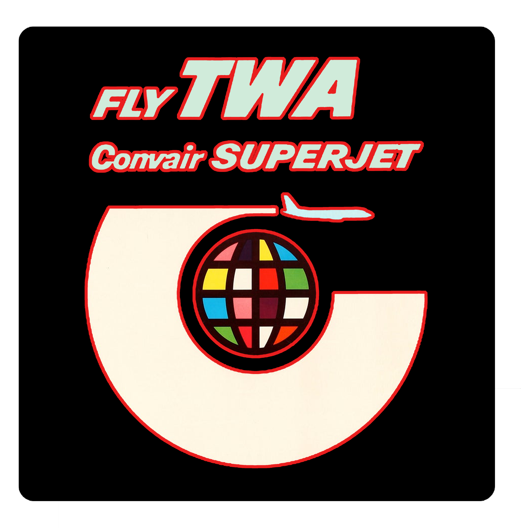 TWA Convair with the Red Outline Sandstone Coaster