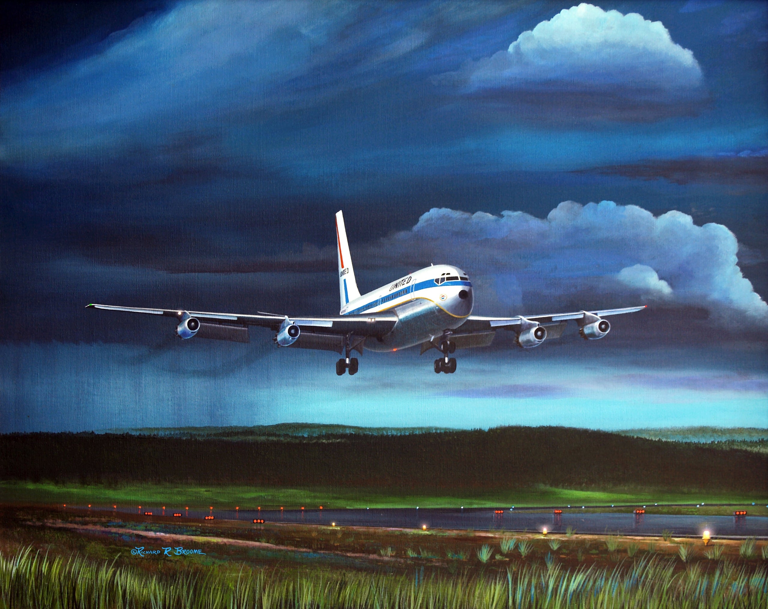 United Airlines 7202 Note Card by Rick Broome