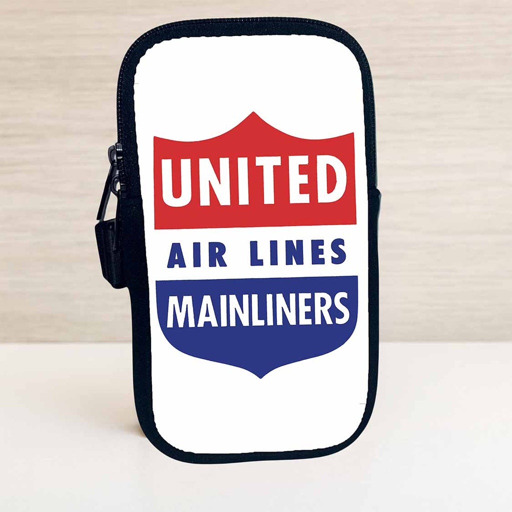 United Airlines 1940's Mainliner Bag Sticker Travel Pouch