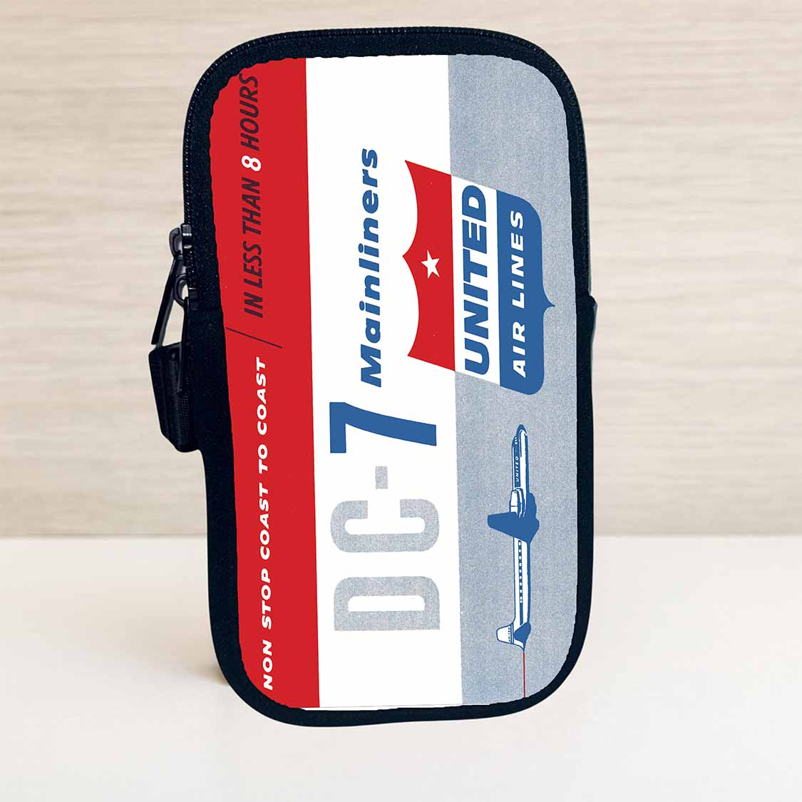 United Airlines 1950's DC-7 Mainliner Bag Sticker Travel Pouch