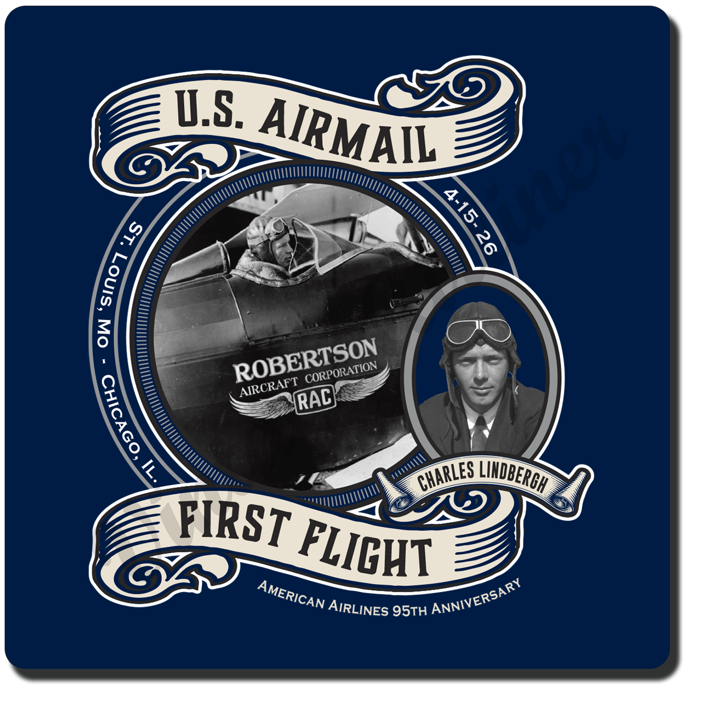 AA 95th Anniversary Square Sandstone Coaster