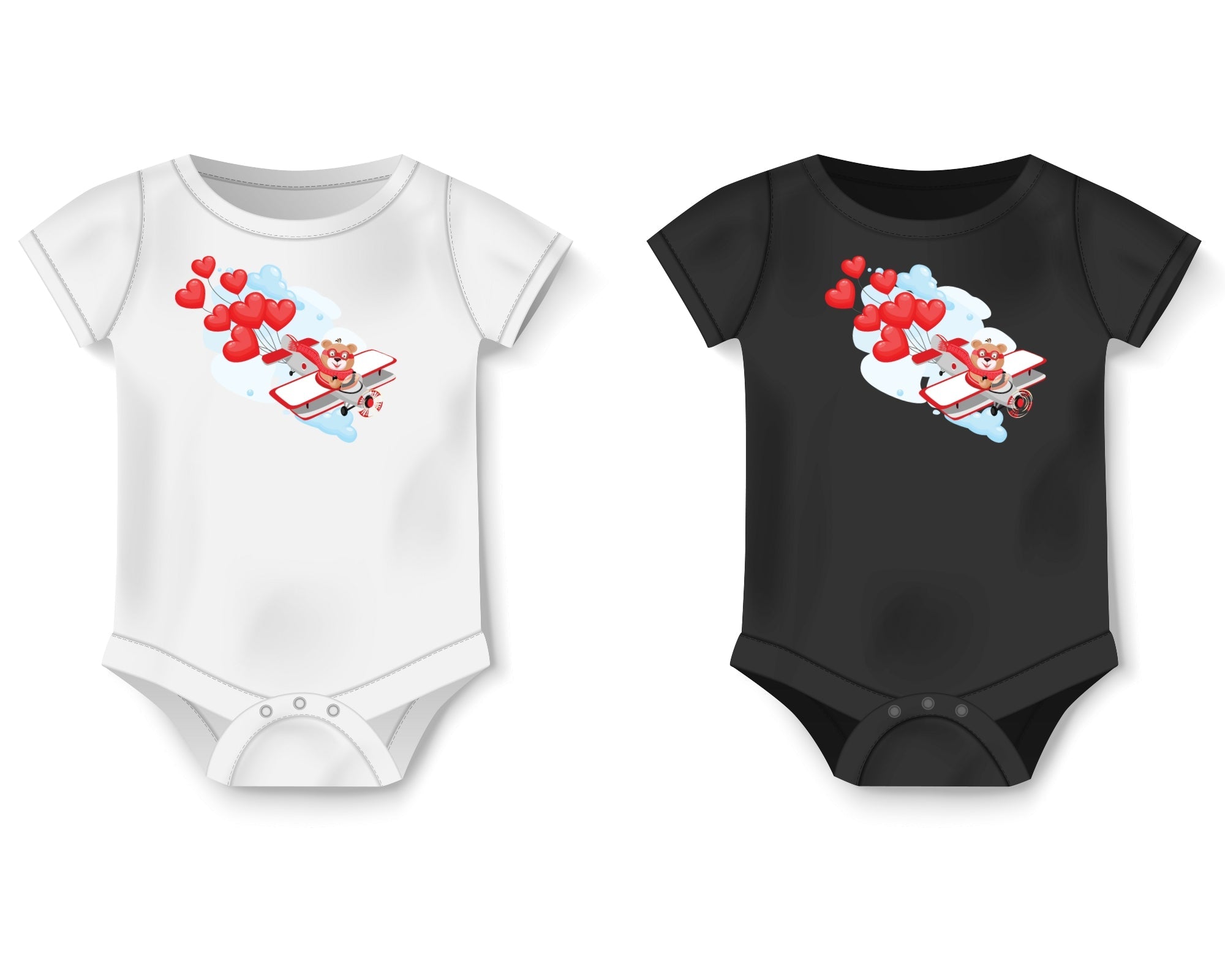 Valentine Bear Pilot Infant Onesie