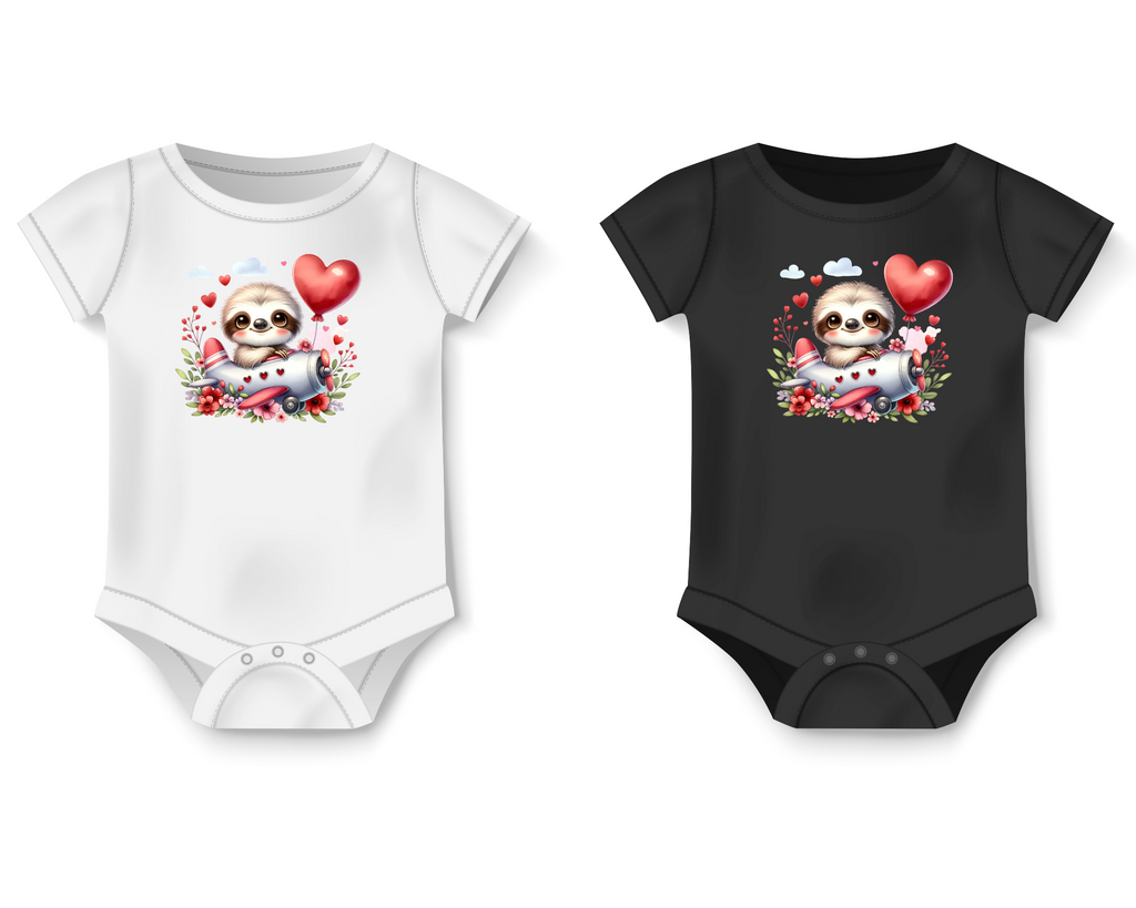 Valentine Sloth Pilot Infant Onesie