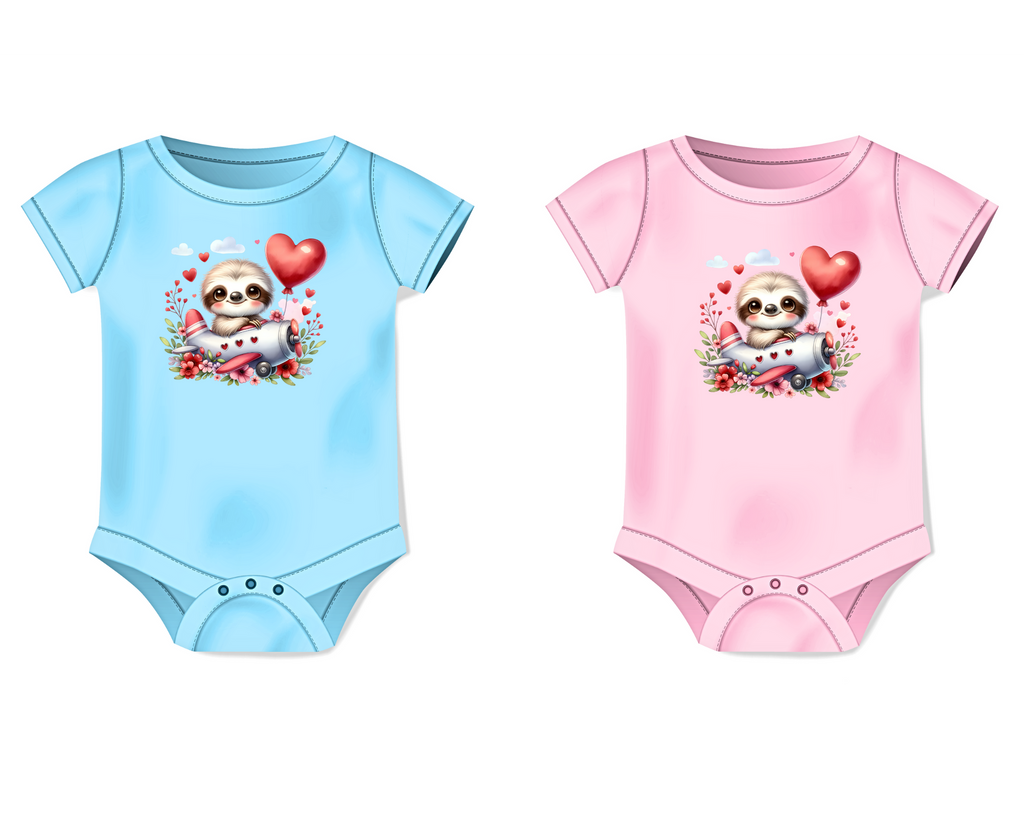 Valentine Sloth Pilot Infant Onesie