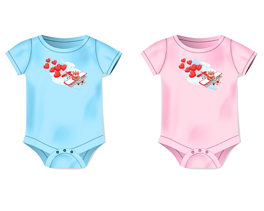 Valentine Bear Pilot Infant Onesie